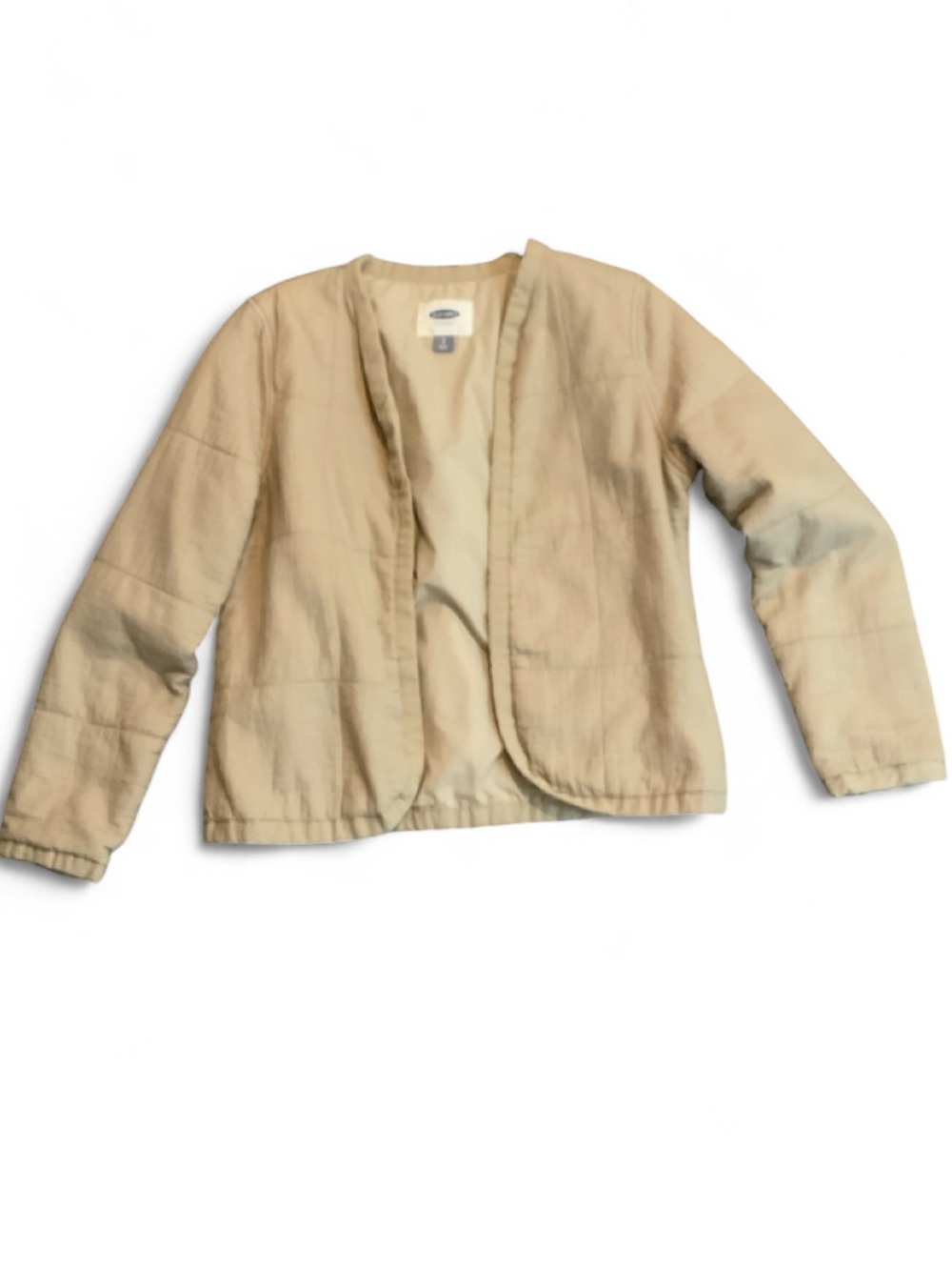 Old Navy Open Quilted Beige Bomber Jacket Women's Small
